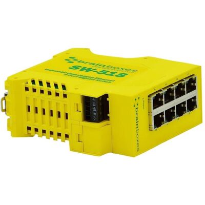 Brainboxes SW-518 (8 ports), Switch réseau, Jaune Brainboxes SW-518 (8 ports), Switch réseau, Jaune