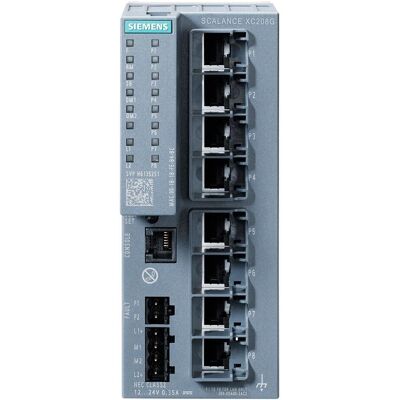Siemens 6GK5208-0GA00-2AC2 SCALANCE (8 ports), Switch réseau, Gris Siemens 6GK5208-0GA00-2AC2 SCALANCE (8 ports), Switch réseau, Gris