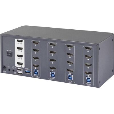SpeaKa Professional Commutateur KVM multi-écrans 4 ports HDMI, Commutateur KVM, Gris SpeaKa Professional Commutateur KVM multi-écrans 4 ports HDMI, Commutateur KVM, Gris