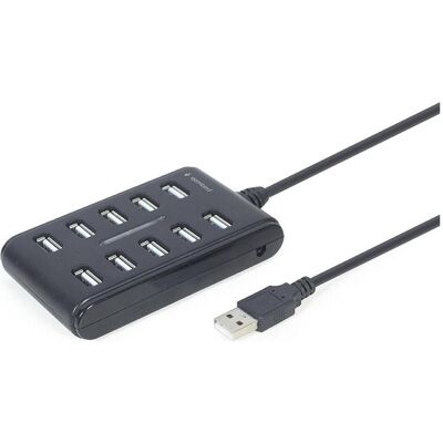 Gembird 10-port USB 2.0 HUB noir (USB-A, 10 ports), Station d’accueil + hub USB, Noir Gembird 10-port USB 2.0 HUB noir (USB-A, 10 ports), Station d’accueil + hub USB, Noir