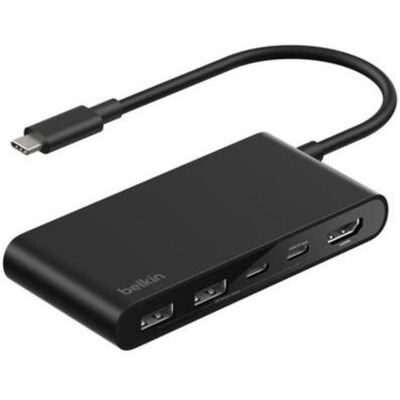 Belkin Connect (USB-C, 5 ports), Station d’accueil + hub USB, Noir Belkin Connect (USB-C, 5 ports), Station d’accueil + hub USB, Noir
