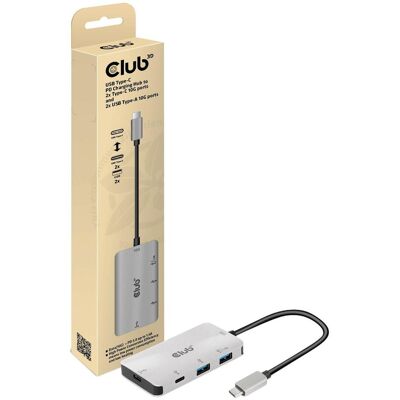Club 3D CSV-1543 (USB-C, 4 ports), Station d’accueil + hub USB, Noir, Argent, Gris Club 3D CSV-1543 (USB-C, 4 ports), Station d’accueil + hub USB, Noir, Argent, Gris