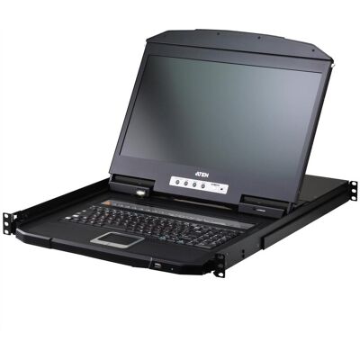 Aten CL3716NX UK KVM-Switch 16-Port, 18,5"-LCD-Konsole (USB HDMI) UK-Layout, Commutateur KVM, Noir Aten CL3716NX UK KVM-Switch 16-Port, 18,5"-LCD-Konsole (USB HDMI) UK-Layout, Commutateur KVM, Noir