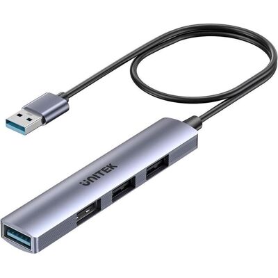 Unitek KOMPAKTOWY HUB USB-A 3X USB 2.0 + USB 3.0 5GBPS (USB-A, 4 ports), Station d’accueil + hub USB, Argent Unitek KOMPAKTOWY HUB USB-A 3X USB 2.0 + USB 3.0 5GBPS (USB-A, 4 ports), Station d’accueil + hub USB, Argent