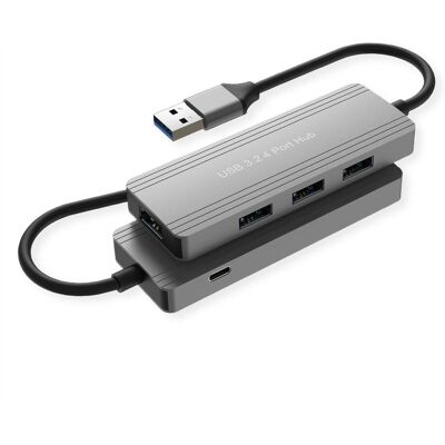 Value USB 3.2 Gen 1 Hub, 4fach (USB-A, 4 ports), Station d’accueil + hub USB, Argent Value USB 3.2 Gen 1 Hub, 4fach (USB-A, 4 ports), Station d’accueil + hub USB, Argent