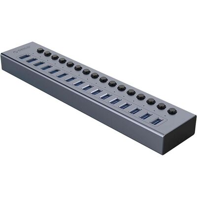 Orico Converter BT2U3-16AB Hub 16x USB-A 3.0 with switches - gray (USB-A, 16 ports), Station d’accueil + hub USB, Gris Orico Converter BT2U3-16AB Hub 16x USB-A 3.0 with switches - gray (USB-A, 16 ports), Station d’accueil + hub USB, Gris