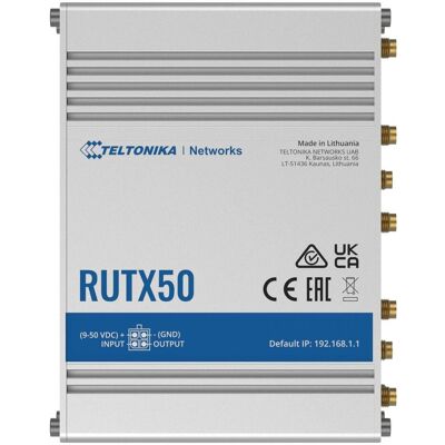 Teltonika RUTX50 (EU) 5G LTE router, Routeur, Noir Teltonika RUTX50 (EU) 5G LTE router, Routeur, Noir