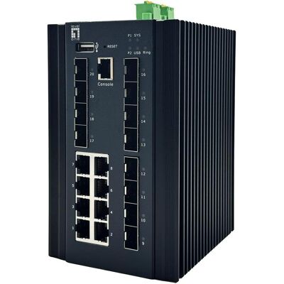 LevelOne Commutateur 20x GE IGX-2072 8x 1GbE,8x 2.5GbE SFP+ sw (20 ports), Switch réseau, Noir LevelOne Commutateur 20x GE IGX-2072 8x 1GbE,8x 2.5GbE SFP+ sw (20 ports), Switch réseau, Noir