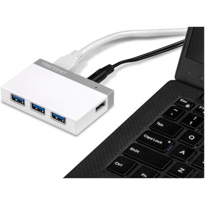 Trendnet TU3-H4 (USB-B, 4 ports), Station d’accueil + hub USB, Blanc Trendnet TU3-H4 (USB-B, 4 ports), Station d’accueil + hub USB, Blanc