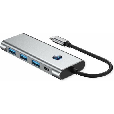 Value USB C Dockingstation 7-in-1, 4K60 1xHDMI, 3xUSB-A, 1xSD/microSD, 1xC PD (USB-C, 7 ports), Station d’accueil + hub USB, Gris Value USB C Dockingstation 7-in-1, 4K60 1xHDMI, 3xUSB-A, 1xSD/microSD, 1xC PD (USB-C, 7 ports), Station d’accueil + hub USB, Gris