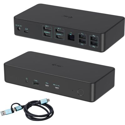 i-tec Cadual4kdockpd2 (Thunderbolt, USB-C, 13 ports), Station d’accueil + hub USB, Noir i-tec Cadual4kdockpd2 (Thunderbolt, USB-C, 13 ports), Station d’accueil + hub USB, Noir