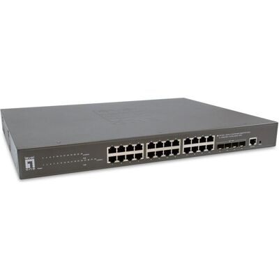 LevelOne Commutateur 24x GE GTP-2871 SFP 24xPoE (28 ports), Switch réseau, Noir, Gris LevelOne Commutateur 24x GE GTP-2871 SFP 24xPoE (28 ports), Switch réseau, Noir, Gris