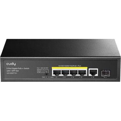 Switch réseau Cudy GS1005PTS1 - Ethernet Gigabit PoE - Noir Switch réseau Cudy GS1005PTS1 - Ethernet Gigabit PoE - Noir