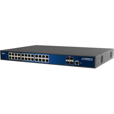 Allnet Commutateur entièrement géré Layer2+ 28 ports - 24x GbE - 4x SFP+ - 19" - JSON API - (28 ports), Switch réseau, Noir Allnet Commutateur entièrement géré Layer2+ 28 ports - 24x GbE - 4x SFP+ - 19" - JSON API - (28 ports), Switch réseau, Noir