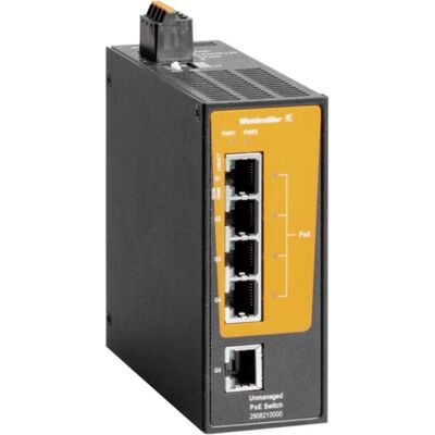Weidmüller 2908210000 IE-SW-BLB-05-1GT-4GTPOE Netzwerk Switch 10 / 100 / 1000 M (5 ports), Switch réseau, Noir Weidmüller 2908210000 IE-SW-BLB-05-1GT-4GTPOE Netzwerk Switch 10 / 100 / 1000 M (5 ports), Switch réseau, Noir