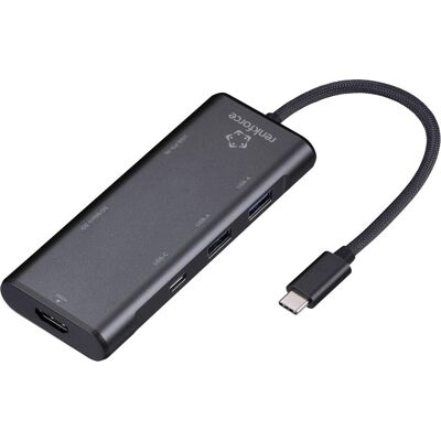 Renkforce RF-USBHA-450 7 Port USB 3.2 Gen 2-Hub mit zusätzlichem USB-C-Eingang (USB-C, 7 ports), Station d’accueil + hub USB, Noir Renkforce RF-USBHA-450 7 Port USB 3.2 Gen 2-Hub mit zusätzlichem USB-C-Eingang (USB-C, 7 ports), Station d’accueil + hub USB, Noir