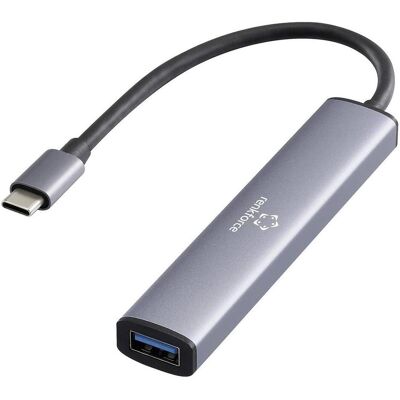 Renkforce RF-USBH-250 USB 3.0-Hub mit USB-C Stecker Grau (USB-C, 4 ports), Station d’accueil + hub USB, Gris Renkforce RF-USBH-250 USB 3.0-Hub mit USB-C Stecker Grau (USB-C, 4 ports), Station d’accueil + hub USB, Gris
