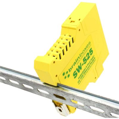 Brainboxes Commutateur Ethernet industriel 5 ports PoE+ 10/100 - 0,1 Gbps - 5 ports (5 ports), Switch réseau, Jaune Brainboxes Commutateur Ethernet industriel 5 ports PoE+ 10/100 - 0,1 Gbps - 5 ports (5 ports), Switch réseau, Jaune