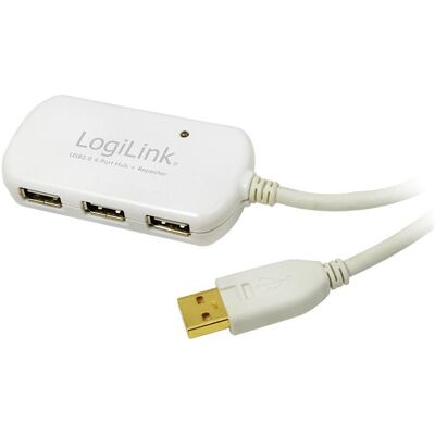 LogiLink USB A - A (USB-A, 4 ports), Station d’accueil + hub USB, Blanc LogiLink USB A - A (USB-A, 4 ports), Station d’accueil + hub USB, Blanc