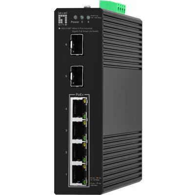 LevelOne Commutateur 6x GE IGS-2106P 2xSFP, 4xPoE Outputs sw (6 ports), Switch réseau, Noir LevelOne Commutateur 6x GE IGS-2106P 2xSFP, 4xPoE Outputs sw (6 ports), Switch réseau, Noir