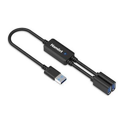 Hamlet XHUB-02UA-5GY HUB USB 3.0 con cavo Y da 30 cm - 1 ingresso USB-A e 2 uscite USB-A 3.0 (XH (USB-A, 2 ports), Station d’accueil + hub USB, Noir Hamlet XHUB-02UA-5GY HUB USB 3.0 con cavo Y da 30 cm - 1 ingresso USB-A e 2 uscite USB-A 3.0 (XH (USB-A, 2 ports), Station d’accueil + hub USB, Noir