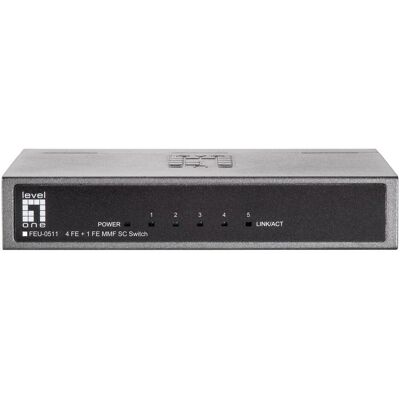 LevelOne FEU-0511 : commutateur 4+1x, 100Mbit/s (5 ports), Switch réseau, Noir, Gris LevelOne FEU-0511 : commutateur 4+1x, 100Mbit/s (5 ports), Switch réseau, Noir, Gris