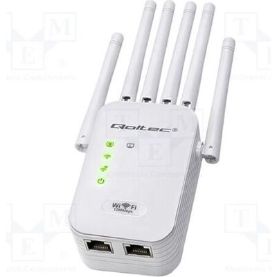 Qoltec Wzmacniacz sygnałuWiFi 6 Repeater Access Point AX1200 6 Anten 2x RJ45 128MB, Répéteur WiFi Qoltec Wzmacniacz sygnałuWiFi 6 Repeater Access Point AX1200 6 Anten 2x RJ45 128MB, Répéteur WiFi