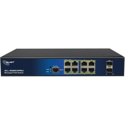 Allnet Switch full managed Layer2+ 10 Port &bull 8x GbE &bull PoE Budget 130W &bull 8x PoE at &bull (10 ports), Switch réseau, Noir Allnet Switch full managed Layer2+ 10 Port &bull 8x GbE &bull PoE Budget 130W &bull 8x PoE at &bull (10 ports), Switch réseau, Noir