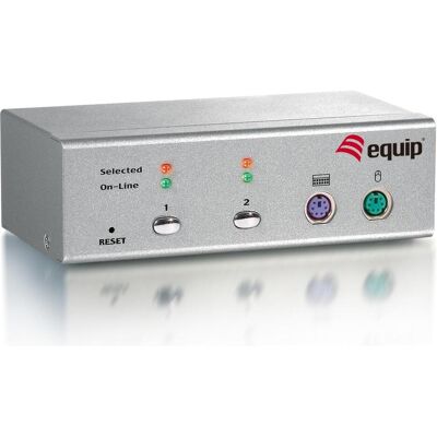 Equip Commutateur KVM de bureau : 2 ports, VGA, Commutateur KVM, Argent Equip Commutateur KVM de bureau : 2 ports, VGA, Commutateur KVM, Argent