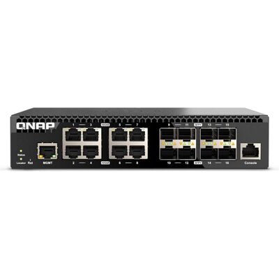 QNAP QSW-M3216R-8S8T (16 ports), Switch réseau, Noir QNAP QSW-M3216R-8S8T (16 ports), Switch réseau, Noir