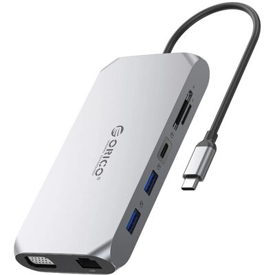 Orico Station d'accueil/réplicateur XCR 12w1 USB-C gris (ORICO-XCR-X22-GY-BP) (USB-C, 12 ports), Station d’accueil + hub USB, Gris Orico Station d'accueil/réplicateur XCR 12w1 USB-C gris (ORICO-XCR-X22-GY-BP) (USB-C, 12 ports), Station d’accueil + hub USB, Gris