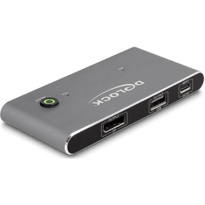 Delock Commutateur KVM USB-C, Commutateur KVM, Gris Delock Commutateur KVM USB-C, Commutateur KVM, Gris