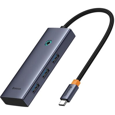 Baseus Hub UltraJoy Series 5w1 USB-C do 1x HDMI4K@30Hz+ 4 x USB-A 3.0 - szary (USB-C, 5 ports), Station d’accueil + hub USB, Gris Baseus Hub UltraJoy Series 5w1 USB-C do 1x HDMI4K@30Hz+ 4 x USB-A 3.0 - szary (USB-C, 5 ports), Station d’accueil + hub USB, Gris