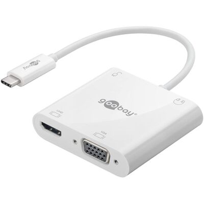 Adaptateur multiport USB-C Goobay - 3 écrans, 4K, audio, VGA Adaptateur multiport USB-C Goobay - 3 écrans, 4K, audio, VGA