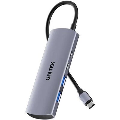 Unitek Hub 4w1 USB-C 10 Gbps, 2x USB-A i 2x USB-C H1112DGY01 (USB-C, 4 ports), Station d’accueil + hub USB, Gris Unitek Hub 4w1 USB-C 10 Gbps, 2x USB-A i 2x USB-C H1112DGY01 (USB-C, 4 ports), Station d’accueil + hub USB, Gris