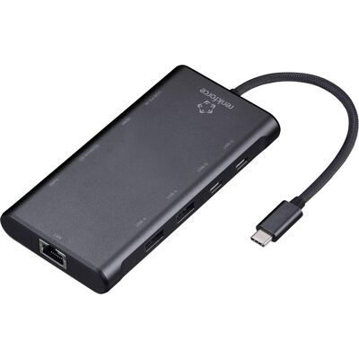 Renkforce RF-USBHA-500 10 Port USB 3.2 Gen 2-Hub mit zusätzlichem USB-C-Eingang (USB-C, 10 ports), Station d’accueil + hub USB, Noir Renkforce RF-USBHA-500 10 Port USB 3.2 Gen 2-Hub mit zusätzlichem USB-C-Eingang (USB-C, 10 ports), Station d’accueil + hub USB, Noir