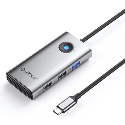 Orico PW11-5P Hub USB-C avec station d'accueil : 1 port USB-A 3.0 + 2 ports USB-A 2.0 + 1 port USB-C PD + (USB-C, 5 ports), Station d’accueil + hub USB, Gris Orico PW11-5P Hub USB-C avec station d'accueil : 1 port USB-A 3.0 + 2 ports USB-A 2.0 + 1 port USB-C PD + (USB-C, 5 ports), Station d’accueil + hub USB, Gris
