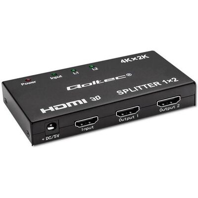 Qoltec 51796 Diviseur HDMI actif - 2 X HDMI 4K - Noir Qoltec 51796 Diviseur HDMI actif - 2 X HDMI 4K - Noir