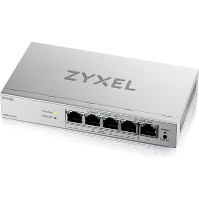 Zyxel GS1200-5HPV3 5-Port Gigabit PoE+ web/smart managed (5 ports), Switch réseau, Gris, Argent Zyxel GS1200-5HPV3 5-Port Gigabit PoE+ web/smart managed (5 ports), Switch réseau, Gris, Argent