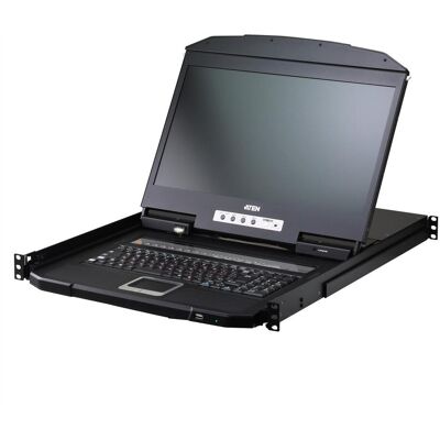 Aten CL3716iNW IT KVM-IP-Switch 16-Port, 18,5"-LCD-Konsole (USB HDMI) IT-Layout, Commutateur KVM, Noir Aten CL3716iNW IT KVM-IP-Switch 16-Port, 18,5"-LCD-Konsole (USB HDMI) IT-Layout, Commutateur KVM, Noir