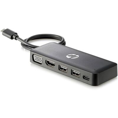 HP Concentrateur USB-C Portable (USB-C, 4 ports), Station d’accueil + hub USB, Noir HP Concentrateur USB-C Portable (USB-C, 4 ports), Station d’accueil + hub USB, Noir