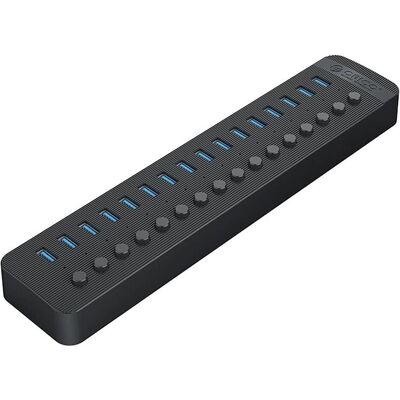 Orico Converter CT2U3-16AB 16x USB-A 3.0 Hub with Switches - Black (USB-A, 16 ports), Station d’accueil + hub USB, Noir Orico Converter CT2U3-16AB 16x USB-A 3.0 Hub with Switches - Black (USB-A, 16 ports), Station d’accueil + hub USB, Noir
