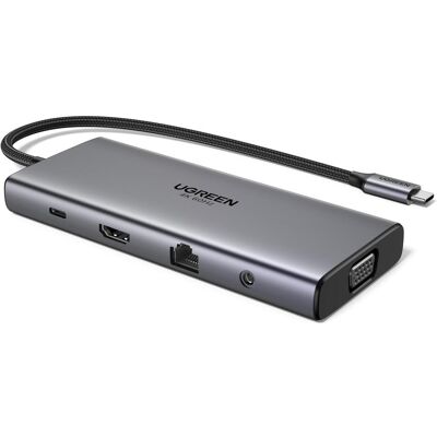 Ugreen 45520 (USB-C, 11 ports), Station d’accueil + hub USB, Argent Ugreen 45520 (USB-C, 11 ports), Station d’accueil + hub USB, Argent