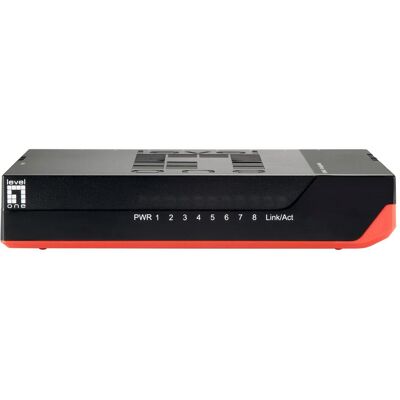 LevelOne GSW-0807 Switch Gigabit Ethernet 8 ports 1000Mb/s, full duplex, 10/100 Mb/s, full/half duplex (8 ports), Switch réseau, Rouge, Noir LevelOne GSW-0807 Switch Gigabit Ethernet 8 ports 1000Mb/s, full duplex, 10/100 Mb/s, full/half duplex (8 ports), Switch réseau, Rouge, Noir