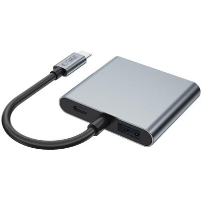 Tech-Protect HB08 (USB-C, 4 ports), Station d’accueil + hub USB, Argent, Gris Tech-Protect HB08 (USB-C, 4 ports), Station d’accueil + hub USB, Argent, Gris
