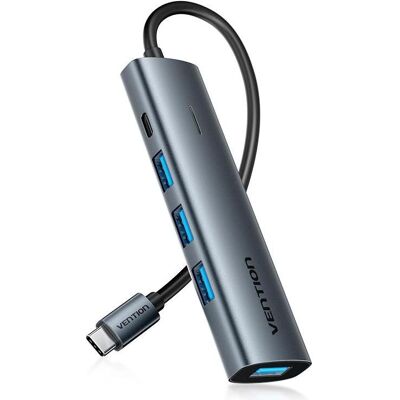 Vention Hub 5w1 USB-C 3.0 0.15m (USB-C, 5 ports), Station d’accueil + hub USB, Gris Vention Hub 5w1 USB-C 3.0 0.15m (USB-C, 5 ports), Station d’accueil + hub USB, Gris