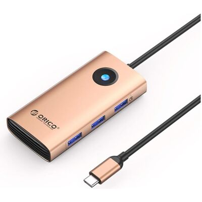 Orico USB-C 6w1 3 ports USB-A 3.0 1 port USB-C 3.0 1 port USB-C PD 100 W 1 port HDMI 4K 30 Hz - (USB-C, 6 ports), Station d’accueil + hub USB, Rose, Or Orico USB-C 6w1 3 ports USB-A 3.0 1 port USB-C 3.0 1 port USB-C PD 100 W 1 port HDMI 4K 30 Hz - (USB-C, 6 ports), Station d’accueil + hub USB, Rose, Or