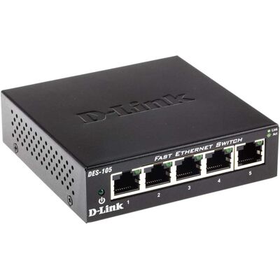 D-Link DES-105 Commutateur réseau Desktop (5 ports), Switch réseau, Noir D-Link DES-105 Commutateur réseau Desktop (5 ports), Switch réseau, Noir