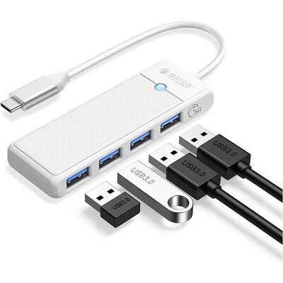 Orico Hub USB PAPW4A-C3 à 4 ports, 4x USB-A 3.0, 0,15 m - blanc (USB-C, 4 ports), Station d’accueil + hub USB, Blanc Orico Hub USB PAPW4A-C3 à 4 ports, 4x USB-A 3.0, 0,15 m - blanc (USB-C, 4 ports), Station d’accueil + hub USB, Blanc