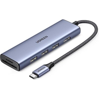 Ugreen CM511 (USB-C, 6 ports), Station d’accueil + hub USB, Argent, Gris Ugreen CM511 (USB-C, 6 ports), Station d’accueil + hub USB, Argent, Gris
